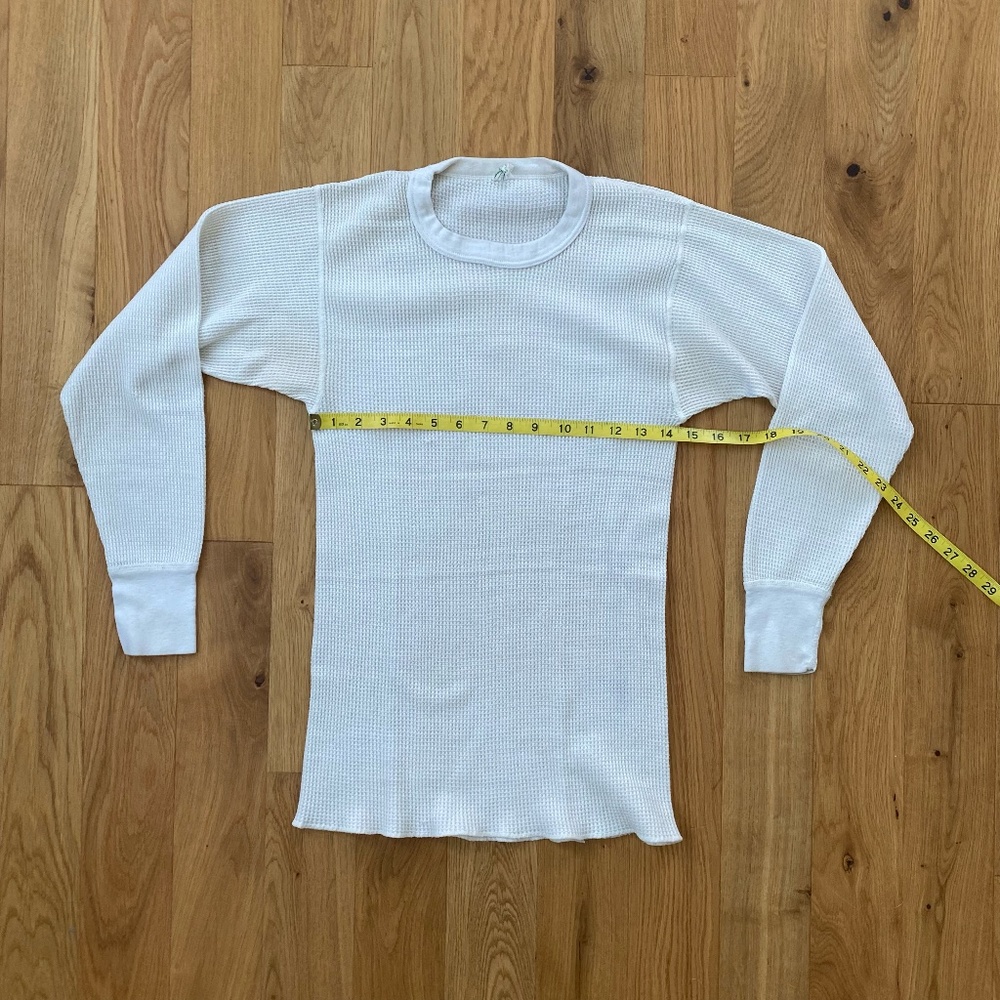 Vintage White Waffle Knit Thermal Tagged Men's Size Large
